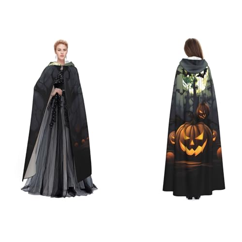 Jtxsfyzpb Unisex-Kapuzenmantel, 3D-Grafik, Hexenumhang, langer Umhang für Damen und Herren, Halloween-Weihnachtskostüm von Jtxsfyzpb