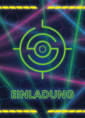 12 Einladungskarten Geburtstag Kinder Lasertag für Mädchen Jungen Jungs Einladungen Kindergeburtstag Geburtstagseinladungen Kartenset Party von JuNa-Experten