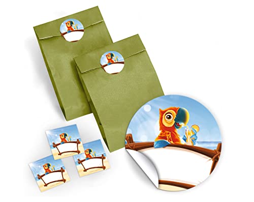 12 Party-Tüten/grün + 12 Aufkleber für Geschenke oder Mitgebseln beim Kindergeburtstag Papagei Mädchen Jungen Jungs/Papier-Tüten für Geschenkverpackung/Geschenktüten 12 Party-Tüten/grün + 12 Aufkleber für Geschenke oder Mitgebseln beim Kindergeburtstag Papagei Mädchen Jungen Jungs/Papier-Tüten für Geschenkverpackung/Geschenktüten von JuNa-Experten
