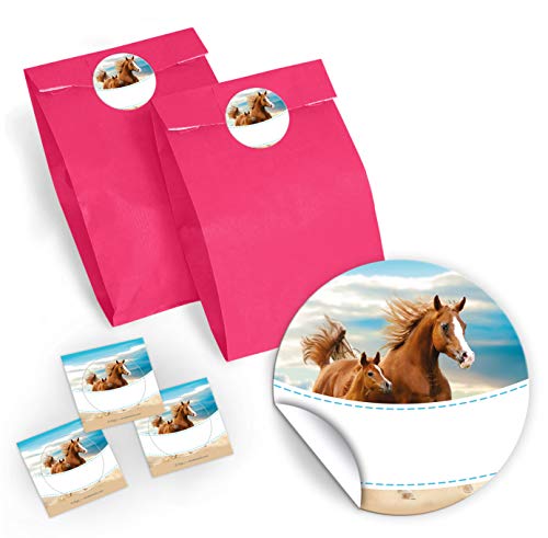 JuNa-Experten 8 Geschenktüten/rosa + 8 Aufkleber Zwei Pferde für Mitgebsel Gastgeschenk beim Kindergeburtstag Mädchen JuNa-Experten 8 Geschenktüten/rosa + 8 Aufkleber Zwei Pferde für Mitgebsel Gastgeschenk beim Kindergeburtstag Mädchen von JuNa-Experten
