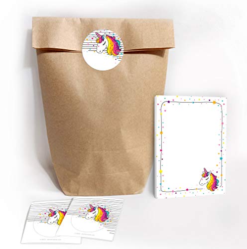 JuNa-Experten Mitgebsel Kindergeburtstag Set aus 12 Geschenktüten + 12 Aufkleber + 12 Mini-Blöcke Einhorn Unicorn/Party-Tüten Gastgeschenke Kinder Mädchen Notizblock JuNa-Experten Mitgebsel Kindergeburtstag Set aus 12 Geschenktüten + 12 Aufkleber + 12 Mini-Blöcke Einhorn Unicorn/Party-Tüten Gastgeschenke Kinder Mädchen Notizblock von JuNa-Experten