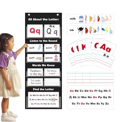 Alphabet-Lerntaschentabelle, Karten, Brieftaschentabelle, Frühpädagogisches Diagramm, Klassenzimmer-Brieftaschentafeln, Heimschule mit wasserdichten Lerntafeln, pädagogische Taschen für Klassenzimmer von Jubepk