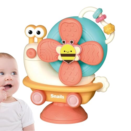 Baby-Saugnapf-Spielzeug | Saugnapf-Spinner-Spielzeug | Hochstuhl-Saugnapfspielzeug | Entwicklungstablettspielzeug Mit Saugnapf, Schneckenförmiges Saugspielzeug Für Motorische Fähigkeiten, Saugnapf-Spi von Jubepk