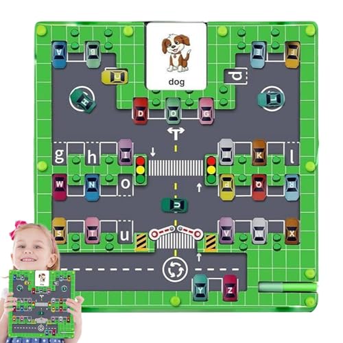 Children Magnetic Maze, Alphabet Parking Lot Theme, Early Learning Puzzle Toy, Hand-Eye Coordination Booster Ideal for Boys and Girls, Educational Game for Home and School von Jubepk