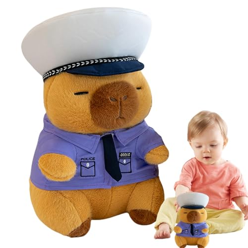 Cute Animal Plushie, Stuffed Animal Toy, Soft Capybara Pillow, Capybara Stuffed Doll, Soft and Cuddly Capybara Plushie in a Cute Policeman Uniform, Perfect as a Decorative Pillow or Toy for Boys von Jubepk