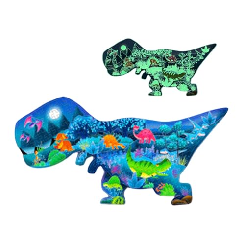 Dinosaurier-Puzzle, leuchtende Puzzles, Bodenpuzzle, Tierpuzzle, Vorschulspielzeug, 200-teiliges Puzzle, Kleinkind-Puzzles für Kinder im Alter von 3–8 Jahren, lustige Tierpuzzles von Jubepk