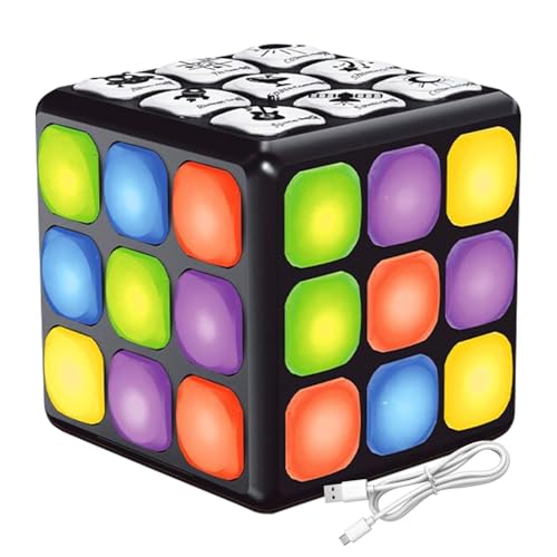 Electronic Cube Game, Rechargeable Handheld Game Cube, Interactive Educational Toys, Brain Teaser Electronic Puzzle, Cool Gadget with Music and Lights, Ideal for Boys and Girls von Jubepk