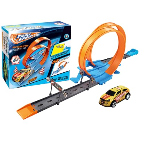 Flexible Race Track Toy, Race Tracks for Boys, Funny Flexible Road Games, Assembling Track Race Pull-Back Car, 10.24x9.06x2.76 inches Pull-Back Race car with Flexible Track Children or Birthday Gift von Jubepk