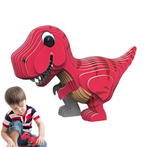 Jubepk 3D-Dinosaurier-Puzzles,Dinosaurier-Puzzle-Spielzeug,Lernspielzeug Tierpuzzles - 3D-Lernpuzzles Dinosaurier-Tiermodell, Kunst und Handwerk für und Mädchen von Jubepk