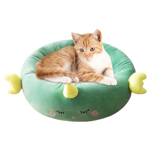 Jubepk Beruhigendes Hundebett,Hundekatzen-Donutbett | Kitten Nests Waschbares Donut-Katzen- und Hundebett,Süßes und weiches rundes Donut-Kuschelbett, wärmendes, gemütliches Plüsch-Schlafbett für von Jubepk