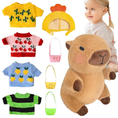 Jubepk Capybara-Plüschtier, Gefülltes Capybara - 9-Zoll-weiches Capybara-Plüschtier | Kuscheltier-Wohndekoration, realistische Kinder-Plüschpuppenspielzeuge, Tierplüschtiere zum Geburtstag, von Jubepk