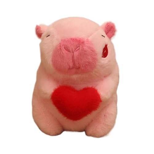 Jubepk Capybara Stuffed Animal | Cute Capybara with Heart Plushie Doll | Funny Stuffed Animal, Cute Valentine's Day Stuffed Plush Toy for Living Room, Bedroom, Dorm, Home Decor von Jubepk