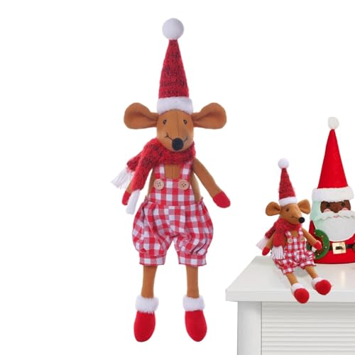 Jubepk Christmas Stuffed Mice | Long-Legged Christmas Toy | Plush Christmas Mice Decoration | Soft Christmas Doll | Plush Mice for Children, Friends, Family, Winter, Mantels von Jubepk