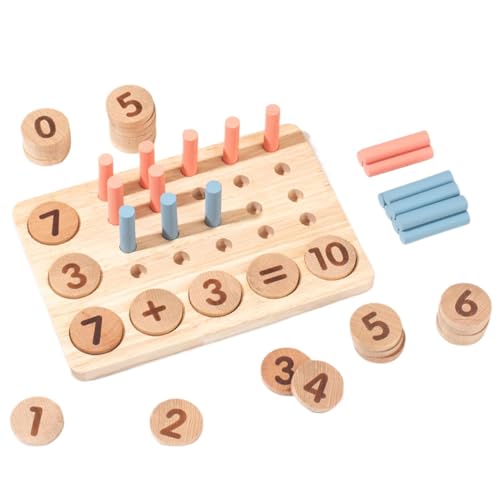 Jubepk Counting Peg Board, Wooden Educational Toddler Toy, Creative Preschool Math Learning Tool, Counting Game 9.25x6.1x1.77 inches Ideal for Home, School, Kindergarten von Jubepk