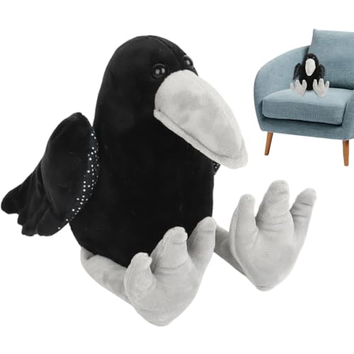 Jubepk Crow Stuffed Animal, Cuddly Black Crow, Soft Raven Doll, 6.3x8.66x11.02 Inches Plush Sleeping Companion Toy for Bedtime Cuddles or Playtime Fun von Jubepk