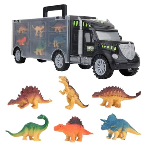 Jubepk Dinosaurier-LKW-Spielzeug, Dino-Figurenträger, Transport-LKW-Spielzeug, pädagogisches Dinosaurier-Set mit pädagogischem Dinosaurier-LKW-Spielzeugset zum Transport von Dino-Figuren von Jubepk