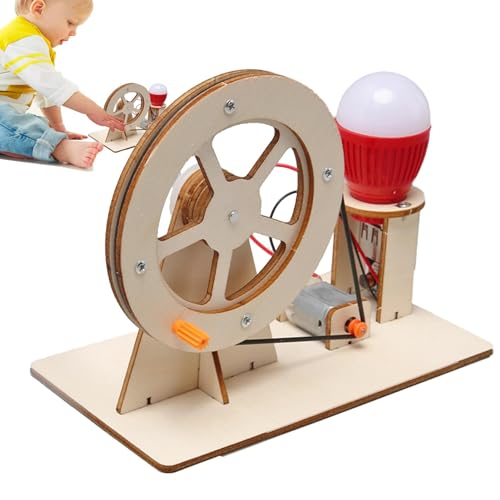 Jubepk Handkurbel-Generator-Spielzeug, Generator-Wissenschaftssets – Glühbirne, wissenschaftliche Experimente und Projekte, lustiges Bildungs-Set aus Holz für Klasse, Schule, Kinder von Jubepk