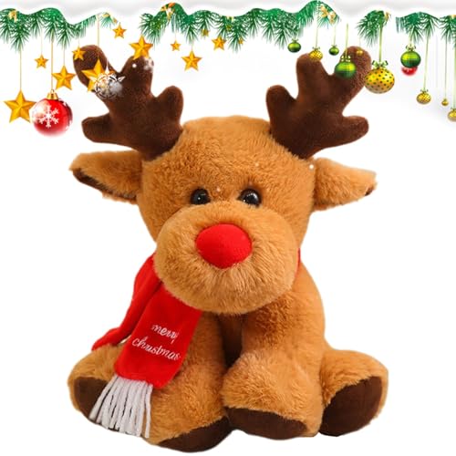 Jubepk Home Decor Plüsch | Plüschtier für Kinder | Hirsch Stofftier | Weihnachtsstofftier, Sofa-Weihnachtsplüsch mit 11,8-Zoll-Elchstofftier zum Aufhellen jedes Raumes von Jubepk