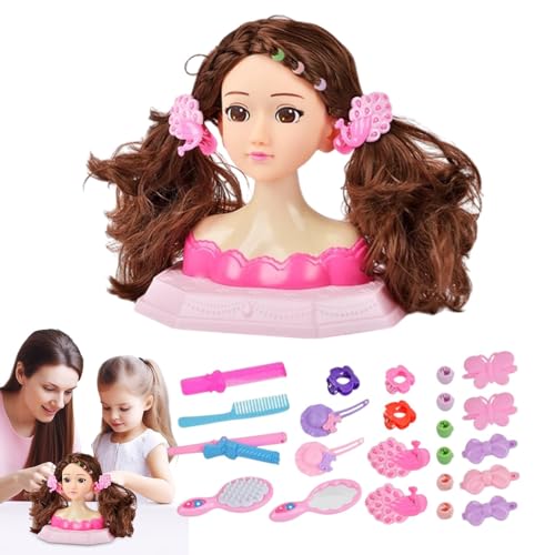 Jubepk Kids Doll Head, Doll Hair Styling, Hairdressing Kit, Dolls Head Kit, Hairdressing Kit with Doll Head for Kids, Ideal for Birthday, Thanksgiving, Holidays, Or Childrens Gifting von Jubepk