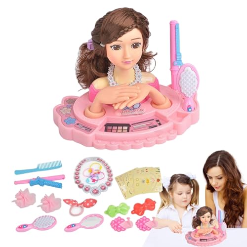 Jubepk Kids Doll Head, Doll Hair Styling, Hairdressing Kit, Dolls Head Kit, Hairdressing Kit with Doll Head for Kids, Ideal for Birthday, Thanksgiving, Holidays, Or Childrens Gifting von Jubepk