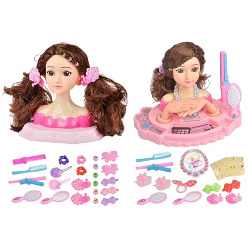 Jubepk Kids Doll Head, Doll Hair Styling, Hairdressing Kit, Dolls Head Kit, Hairdressing Kit with Doll Head for Kids, Ideal for Birthday, Thanksgiving, Holidays, Or Childrens Gifting von Jubepk