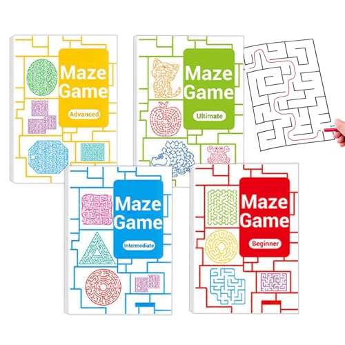 Jubepk Labyrinth Bücher,Labyrinth Aktivitätsbuch Für Kinder | 4 Stücke Sensorisches Lernspielzeug Papier Für Eltern Kind Interaktion Jubepk Labyrinth Bücher,Labyrinth Aktivitätsbuch Für Kinder | 4 Stücke Sensorisches Lernspielzeug Papier Für Eltern Kind Interaktion von Jubepk