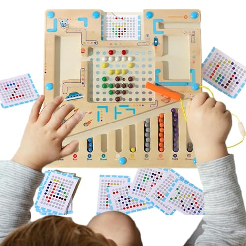 Jubepk Magnetic Maze | Magnetic Maze Board Kids | Magnetic Color and Number Maze, Learning Educational Toys for Preschoolers, 22.5x22.5x1.5cm Magnetic Maze Puzzles for Fine Motor Skills & Learners von Jubepk