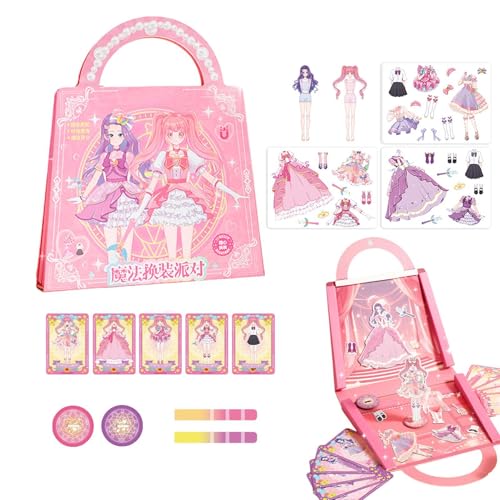 Jubepk Magnetic Princess Dress Up Book | Princess Dress-Up Dolls Set | Portable Magnetic Travel Toys Playset, 9.06x10.43 Inches Educational Magnetic Pretend Dress-Up Game for Girls Aged 3 and Up von Jubepk