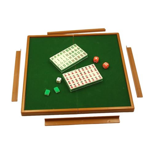 Jubepk -Reise-Mahjong-Set, chinesisches Mahjong-Set - Tragbares Mahjong-Set aus Acryl mit 144 Spielsteinen,Chinesisches Mahjong-Fliesen-Set, traditionelles Spiel für Reiseparty-Picknick von Jubepk