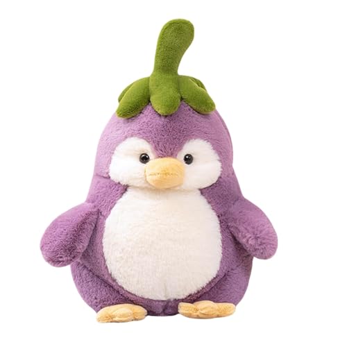 Jubepk Penguin Plush, Cute Stuffed Animal, Soft Throw Pillow, Cartoon Eggplant Home Decoration Cushion, Cozy Sofa Chair Pillow, 25cm/9.84 Inches Ideal for Living Room and Bedroom von Jubepk