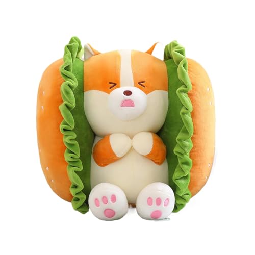 Jubepk Plush Dog Doll, Cuddly Burger Bunny Plush, Soft Stuffed Toy, Huggable Sleeping Companion for Kids, Adults, Sofa, Bed, 9.84x9.84 inches Ideal Gifting for Wife, Girlfriend, Birthday von Jubepk