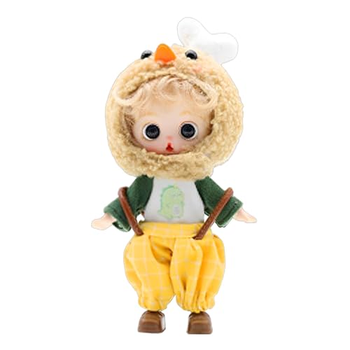 Jubepk Puppe mit Kugelgelenk,Anime-Puppe mit Gelenk - Gelenkige, fantasievolle Rollenspielpuppe mit Kleidungsoutfit und Brathähnchen-Kopfbedeckung,Sammlerstücke, 3D-Augen, Rollenspiele, Anime-Figuren von Jubepk