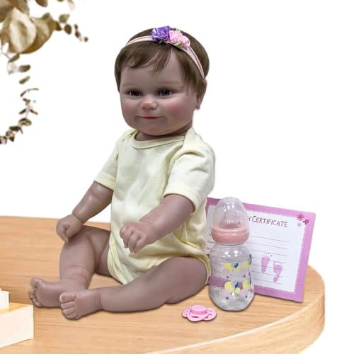 Jubepk Reborn Doll for Kids - Real Kids Doll Toy - Real Bath Doll Toy for Boys Girls, 20 Inch Soft Body Poseable Doll, Simulation Doll von Jubepk