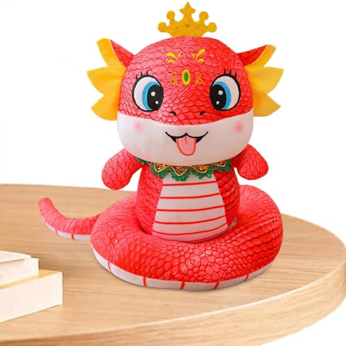 Jubepk Schlangen Stofftier | Chinesisches Jahr Der Schlange Gefülltes Kissen | 16 cm Großes Schlangenmaskottchen-Plüschtier Für Tische, Sofas, Bücherregale, Vitrinen Und Betten von Jubepk