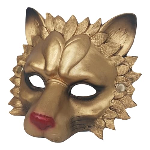 Jubepk Tiermasken Löwe Cosplay Kopfbedeckung Halloween Löwe Maske PU Gesichtsmaske Kostüm Abdeckung PU Cover Party Gesichtsmaske Halloween Kopfbedeckung Foto Requisiten Rollenspiel Kostüm von Jubepk