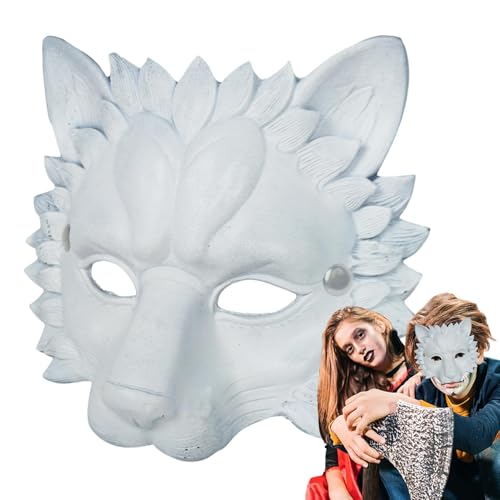 Jubepk Tiermasken Löwe Cosplay Kopfbedeckung Halloween Löwe Maske PU Gesichtsmaske Kostüm Abdeckung PU Cover Party Gesichtsmaske Halloween Kopfbedeckung Foto Requisiten Rollenspiel Kostüm von Jubepk