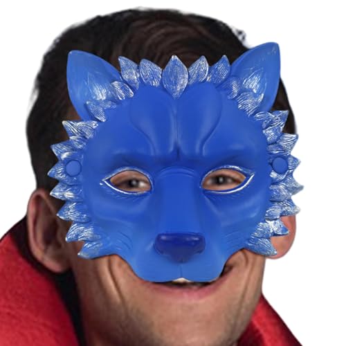 Jubepk Tiermasken Löwe Cosplay Kopfbedeckung Halloween Löwe Maske PU Gesichtsmaske Kostüm Abdeckung PU Cover Party Gesichtsmaske Halloween Kopfbedeckung Foto Requisiten Rollenspiel Kostüm von Jubepk