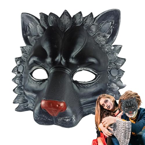 Jubepk Tiermasken Löwe Cosplay Kopfbedeckung Halloween Löwe Maske PU Gesichtsmaske Kostüm Abdeckung PU Cover Party Gesichtsmaske Halloween Kopfbedeckung Foto Requisiten Rollenspiel Kostüm von Jubepk