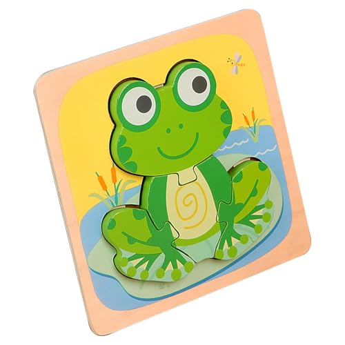 Jubepk Tierpuzzle Holz,Tierpuzzle für Kinder | Denksport-Puzzle - Buntes Holzpuzzle für Kinder, Hirsch, Ente, Frosch, AFFE, Fisch, Löwe, Lernpuzzlespielzeug von Jubepk