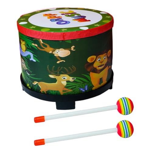 Kids Hand Drum, Child Rhythm Percussion Toy, Educational Musical Instrument, Sturdy Design with Wooden Sticks, 7.87x6.69 inches, Ideal for Performances, Parties, and Festivals von Jubepk