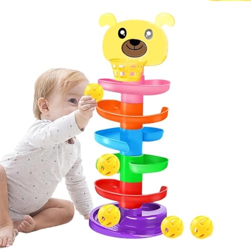 Kugelturm-Spielzeug | Drop-Ball-Turm | Rolling Balls Tower Spielzeug | Drehende Kugeltürme Mit Kugeln, Pädagogische Kugeltürme Für Kleinkinder, Abnehmbare Tragbare Kugeltürme von Jubepk