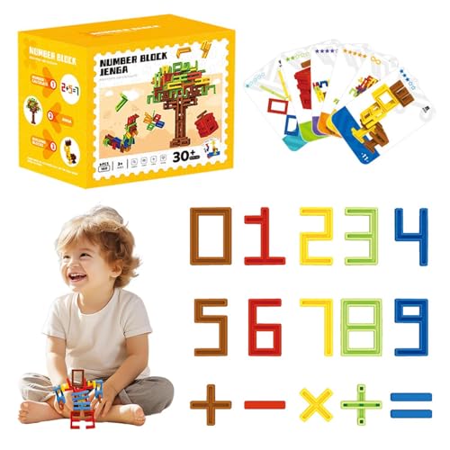 Math Stacking Blocks, Digital Building Stacking Cubes, Math Manipulative Numbers Set, Preschool Math Stacking Blocks, 7.09x4.72x6.3 Inches Number Stackings Blocks Educational Toy for Educational Play von Jubepk