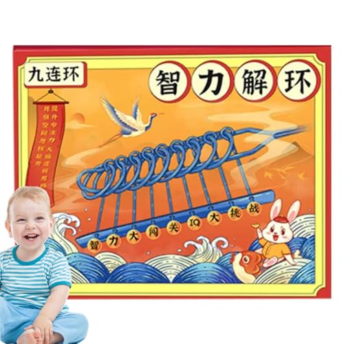 Metallpuzzles für Kinder | Pädagogische Denksportaufgaben | Kongming-Schloss-Puzzle | Reise-Puzzlespiele | Lustiges Kongming-Schloss, Reise-Puzzlespiele zur Verbesserung der Feinmotorik von Jubepk