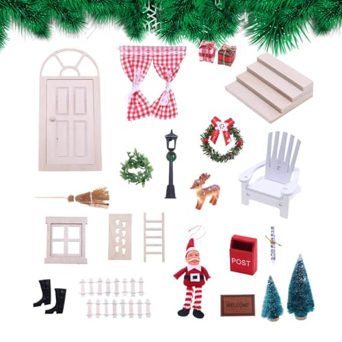 Miniatur-Weihnachtsspielzeug | Feentüren Miniaturen | Weihnachts-Puppenhaus-Set | Puppenhaus-Weihnachtsdekoration im Maßstab 1:12, Diese Miniatur-Accessoires von Jubepk