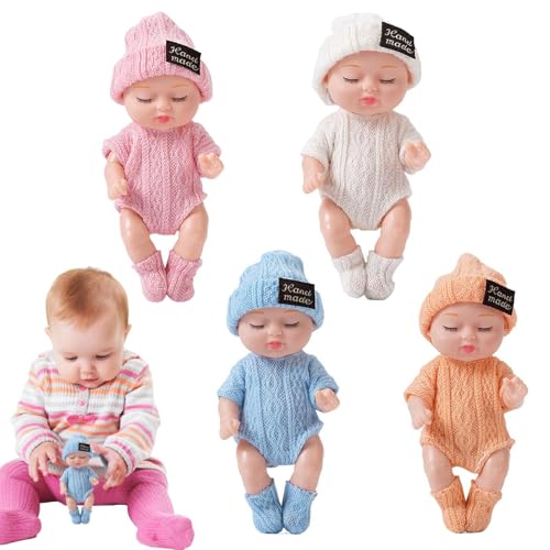 Puppe für 2-jährige Mädchen, Kleinkindpuppe, weiche Puppe für Kleinkinder, Babypuppe für Junge Mädchen 4 Stück gefälschte Babys realistische Babypuppen – Puppen und Zubehör, wiedergeborenes von Jubepk