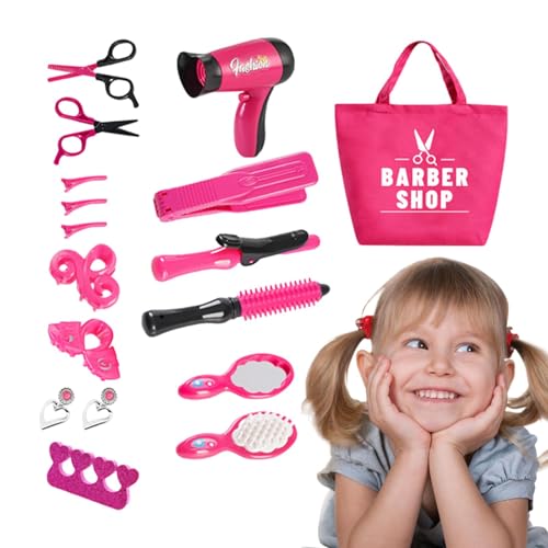 Spielen Sie Make-up-Set | Rollenspielsalon | Salonzubehör für Mädchen | Helfen Sie Kindern, Hand-Auge-Koordination, Vorstellungskraft und soziale Fähigkeiten durch Rollenspiele als Friseure zu entwick von Jubepk