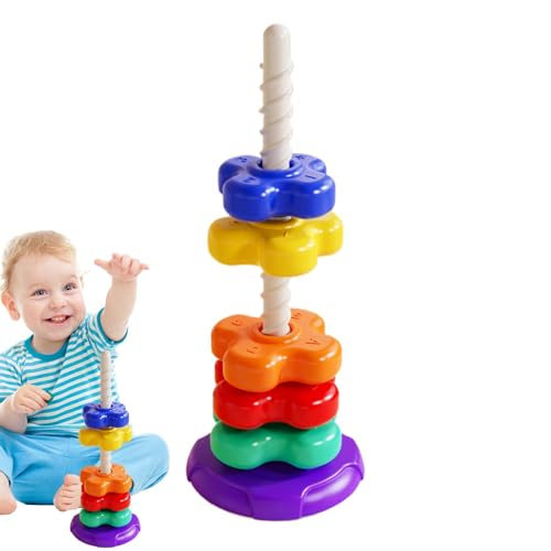 Spinner Für Babys, Stapelbarer Spin Tower, Pädagogisches Sensorisches Spielzeug, Kreatives Spinner-Spielzeug, Pädagogisches Sensorisches Lernspielzeug Für jungens Und Mädchen Ab 3 Jahren, Kreatives von Jubepk