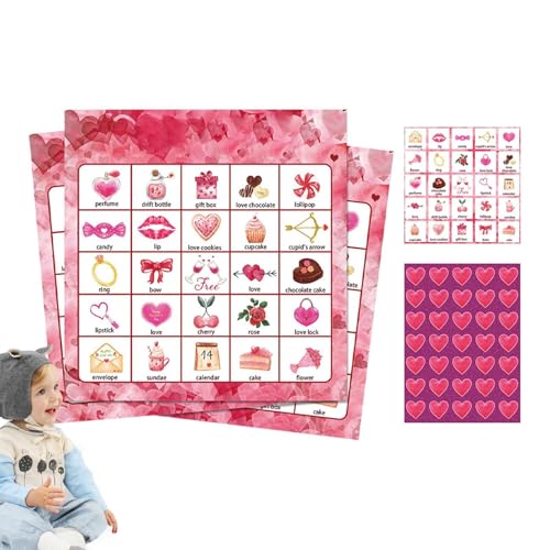 Valentine's Day Game Cards Set | Interactive Valentine Game Cards | Multi-Player Valentine Cards | Valentine Themed Game | Group Activity Play Card Game For Children Adults For Classroom Activities von Jubepk