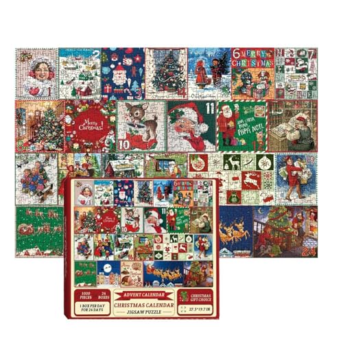 Weihnachtspuzzlespiel | Countdown-Kalender-Puzzle | Buntes Weihnachtspuzzle | Weihnachtspuzzle für Kinder, Feiertagspuzzlespiel für alle Altersgruppen, Siehe Beschreibung von Jubepk