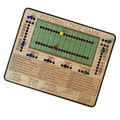 Wooden Football Dice Game, Fun Football Tabletop Game, Portable Tabletop Football Game, Football Board Game with Dice, 40x33cm/16x13 inches Tabletop Wooden Football Game for Parties and Families von Jubepk